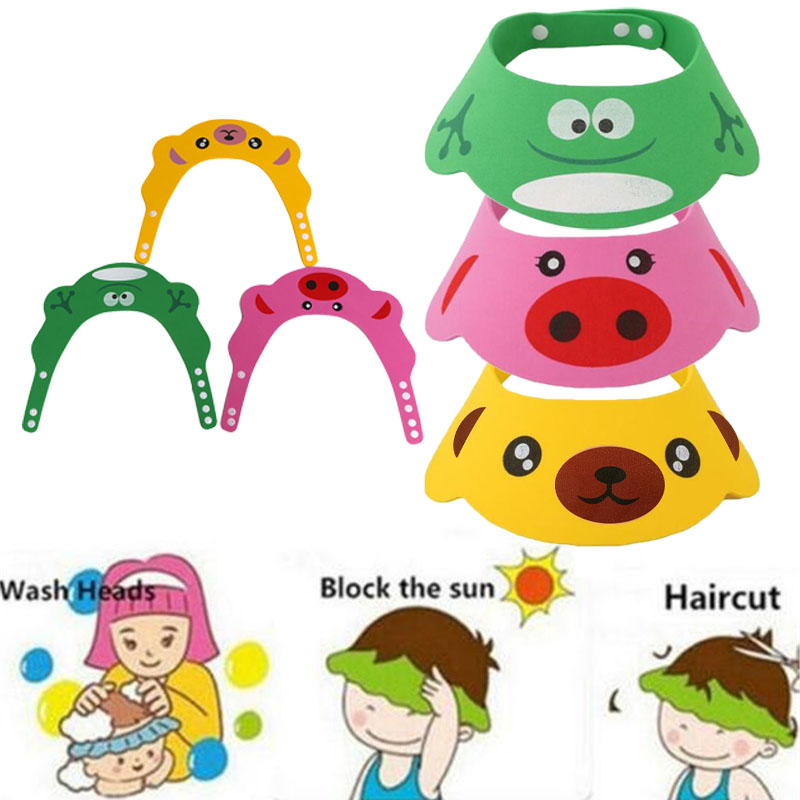 Hair Care For Baby - หมวกอาบน้ำเด็กปรับขนาดได้ หมวกกันน้ำสำหรับเด็กเล็กและเด็กโต ป้องกันน้ำขณะสระผม ช่วยทำความสะอาดเส้นผมและหนังศีรษะ