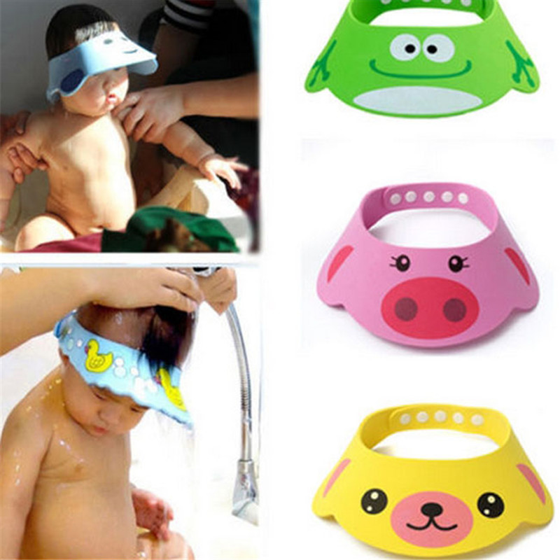 Hair Care For Baby - หมวกอาบน้ำเด็กปรับขนาดได้ หมวกกันน้ำสำหรับเด็กเล็กและเด็กโต ป้องกันน้ำขณะสระผม ช่วยทำความสะอาดเส้นผมและหนังศีรษะ