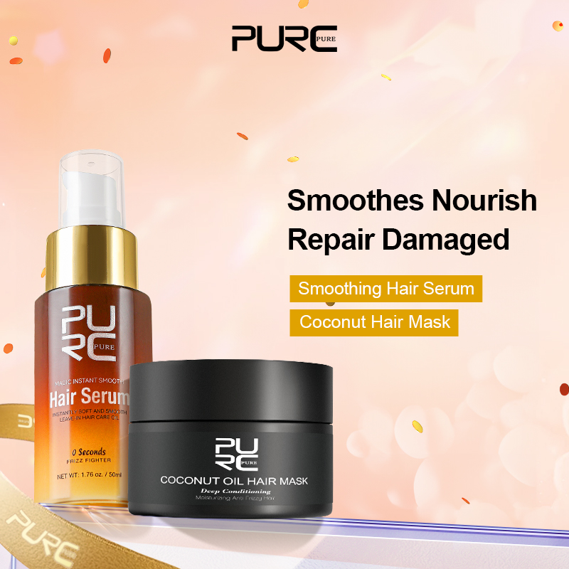Hair Care Keratin Treatment - เซรั่มน้ำมันผมเมจิกสมูทติ้ง&มาส์กผมน้ำมันมะพร้าวยืดผมซ่อมแซมเคราตินที่เสียหายการดูแลเส้นผมบำรุงล้ำลึก