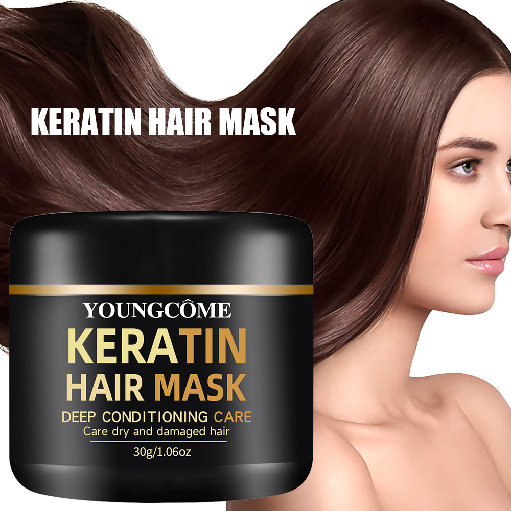 Hair Care Keratin Treatment - สูตรธรรมชาติ Keratin Hair Mask ซ่อมแซมความเสียหายแห้งแยกผม Nourishing