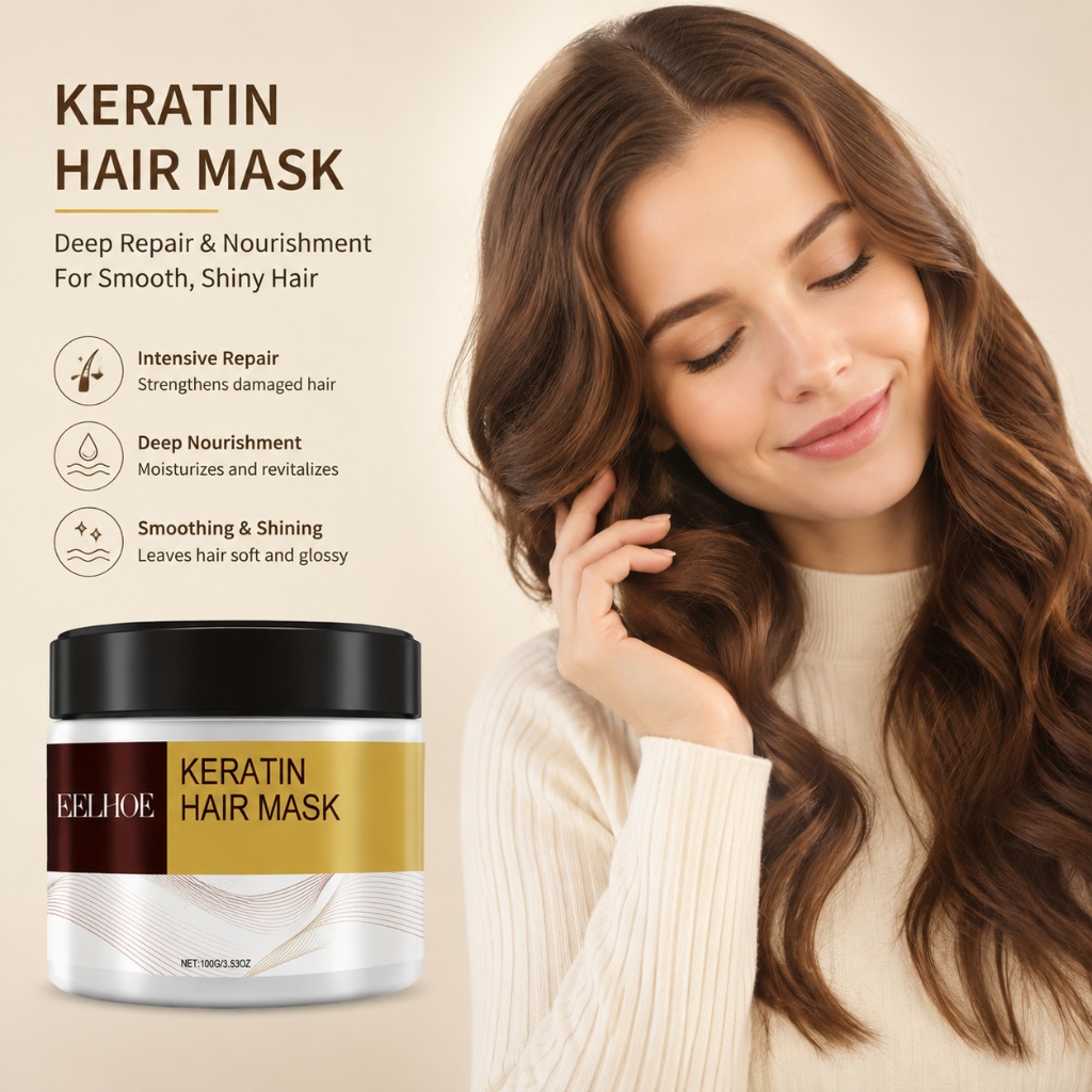 Hair Care Keratin - มาส์กบำรุงผมเคราติน อาร์แกน น้ำมันมะพร้าว คอลลาเจน ซ่อมแซมผมเสีย ลดการแตกหัก