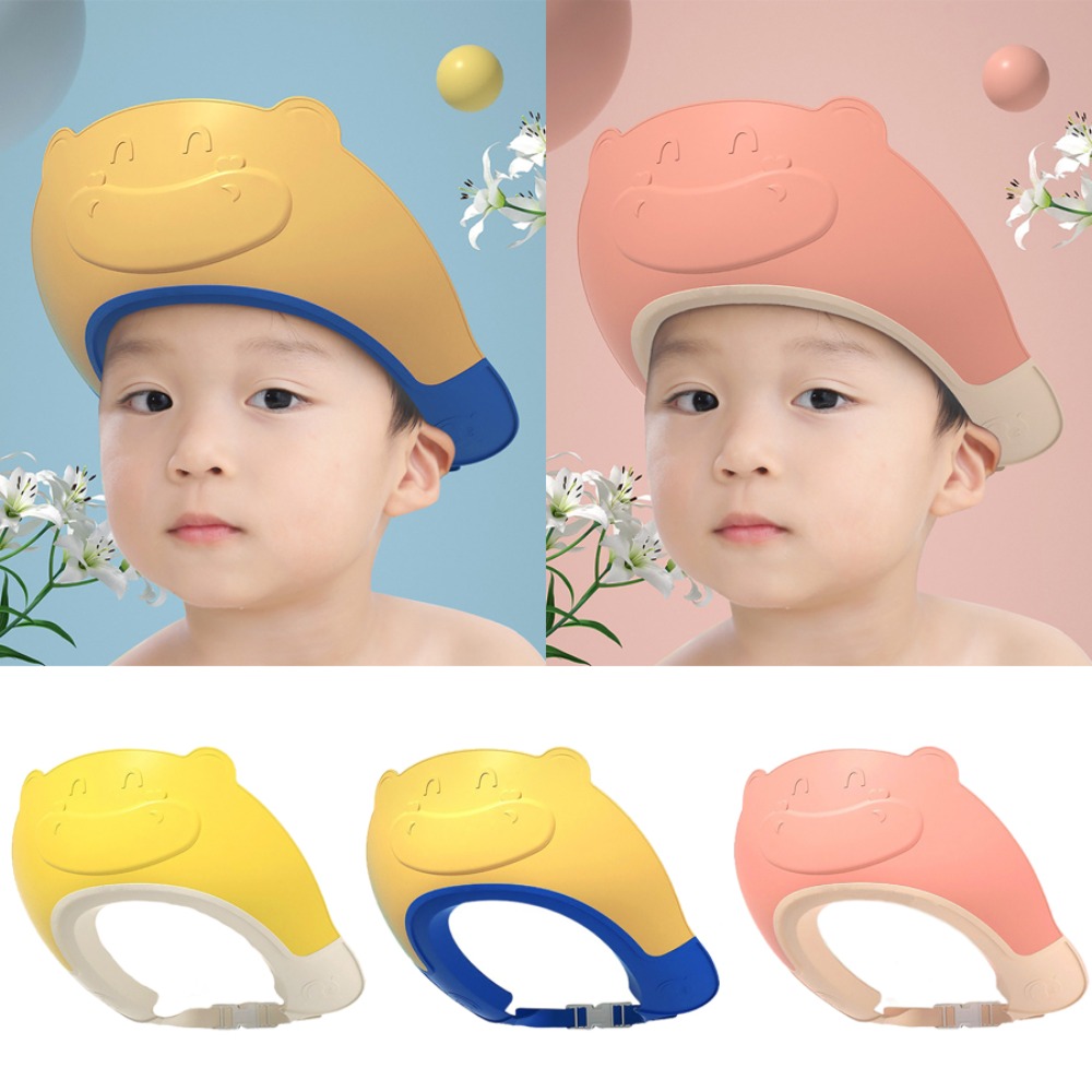 Hair Care For Baby - หมวกอาบน้ำเด็กแบบปิดหู ป้องกันน้ำ ปรับขนาดได้ ปลอดภัยสำหรับเด็ก