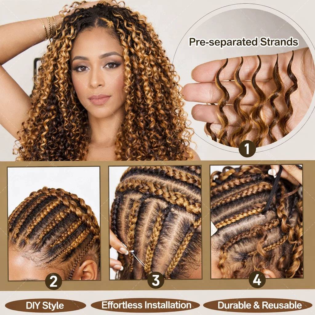 ผมถักโครเชต์แบบไม่มีปม รุ่น P4 - Crochet Braiding Hair บทวิจารณ์และราคา