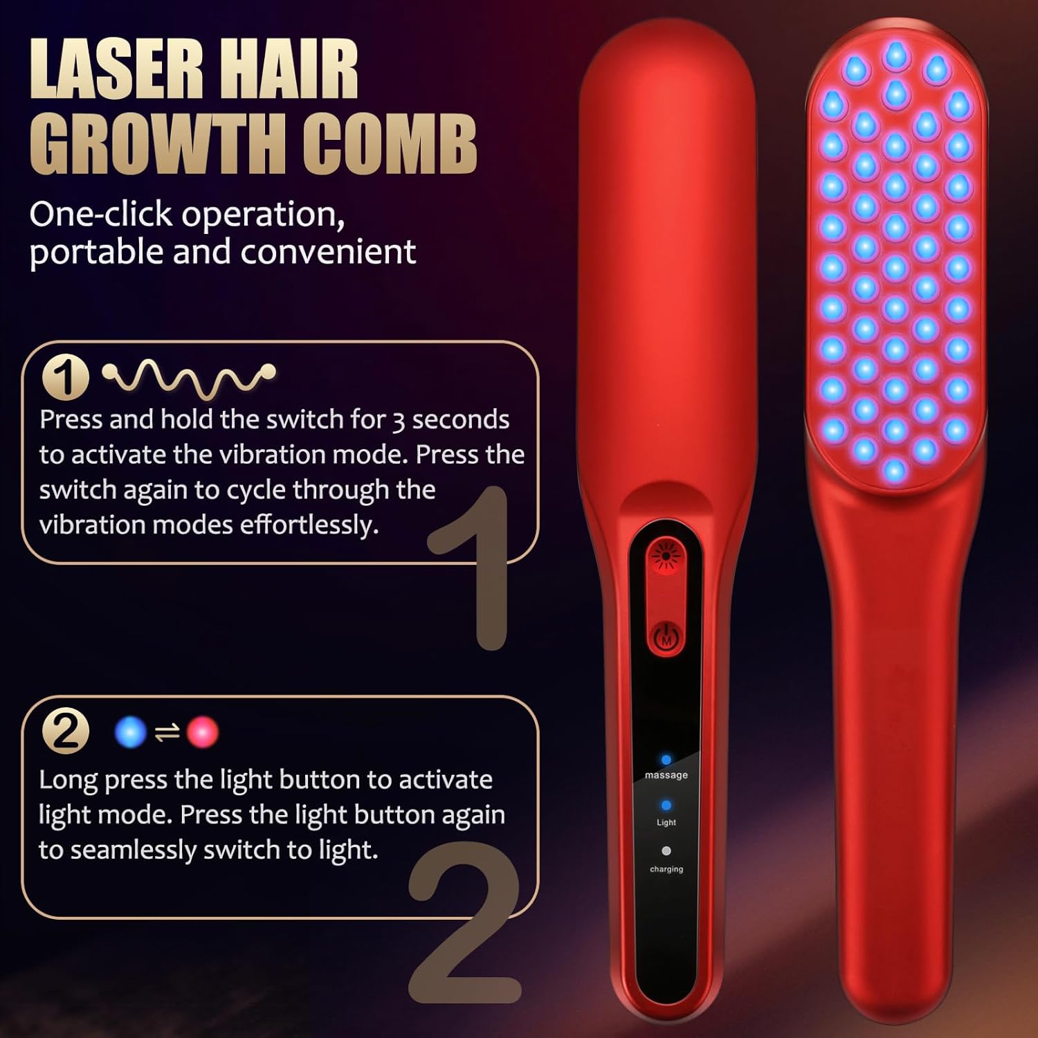 หวีเลเซอร์กระตุ้นการเจริญเติบโ - Hair Care With Protein บทวิจารณ์และราคา