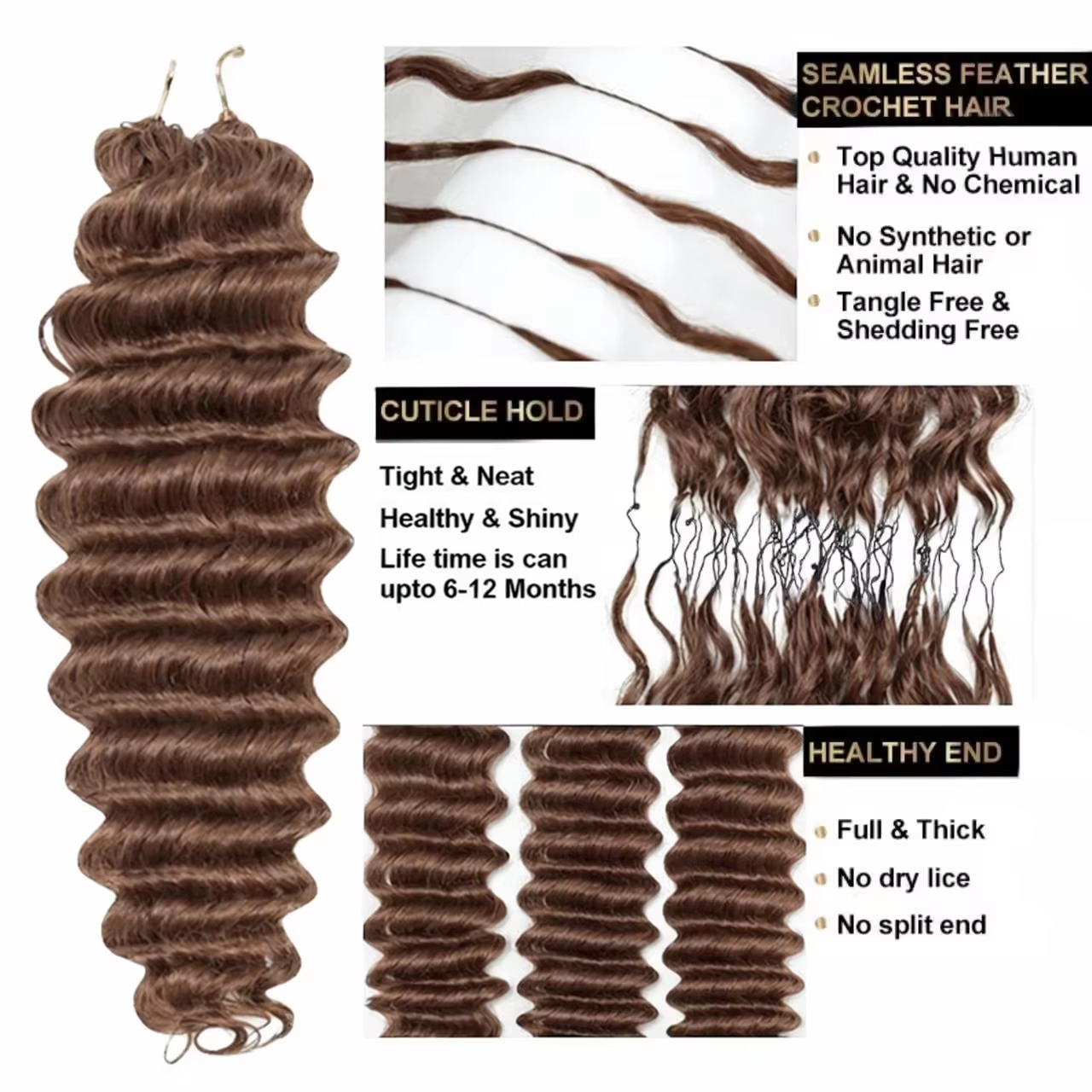 สมายล์เกิร์ล ดีพเวฟ โครเชต์ ผม - Crochet Braiding Hair บทวิจารณ์และราคา